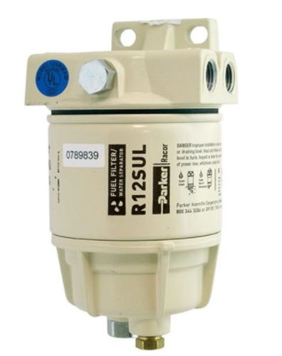 120RMAM2_Racor Spin On Diesel Fuel Filter Water Separator 2 Micron Metal Bowl